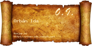 Orbán Ida névjegykártya